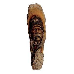 “Trapper Blair” by Neil J Rose Rustic Wood-like Carved Art Piece‎ #’d/Marked